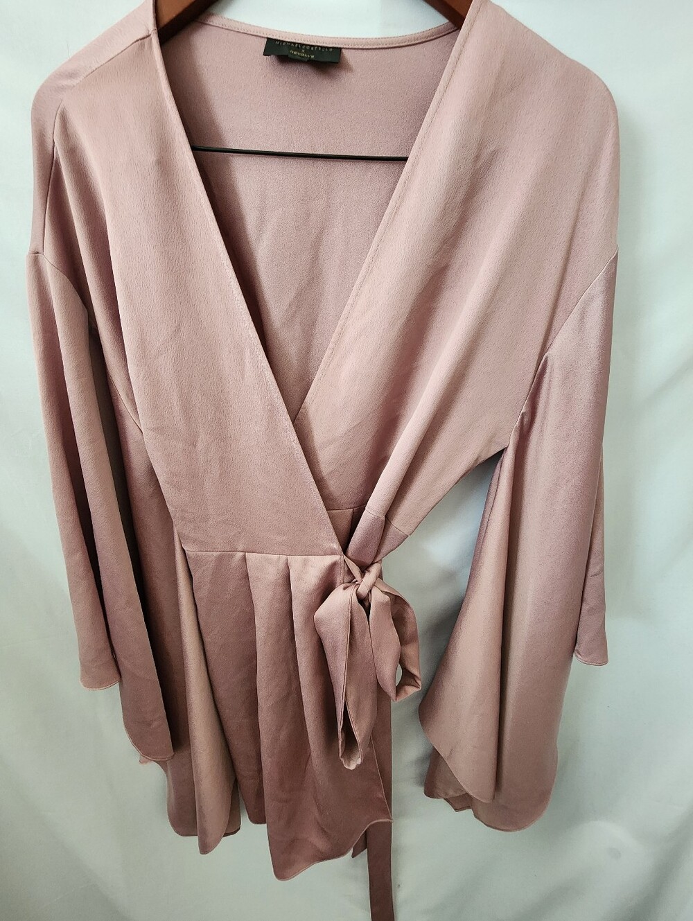 Michael Costello X Revolve Pink Wrap Mini Dress. Size Small